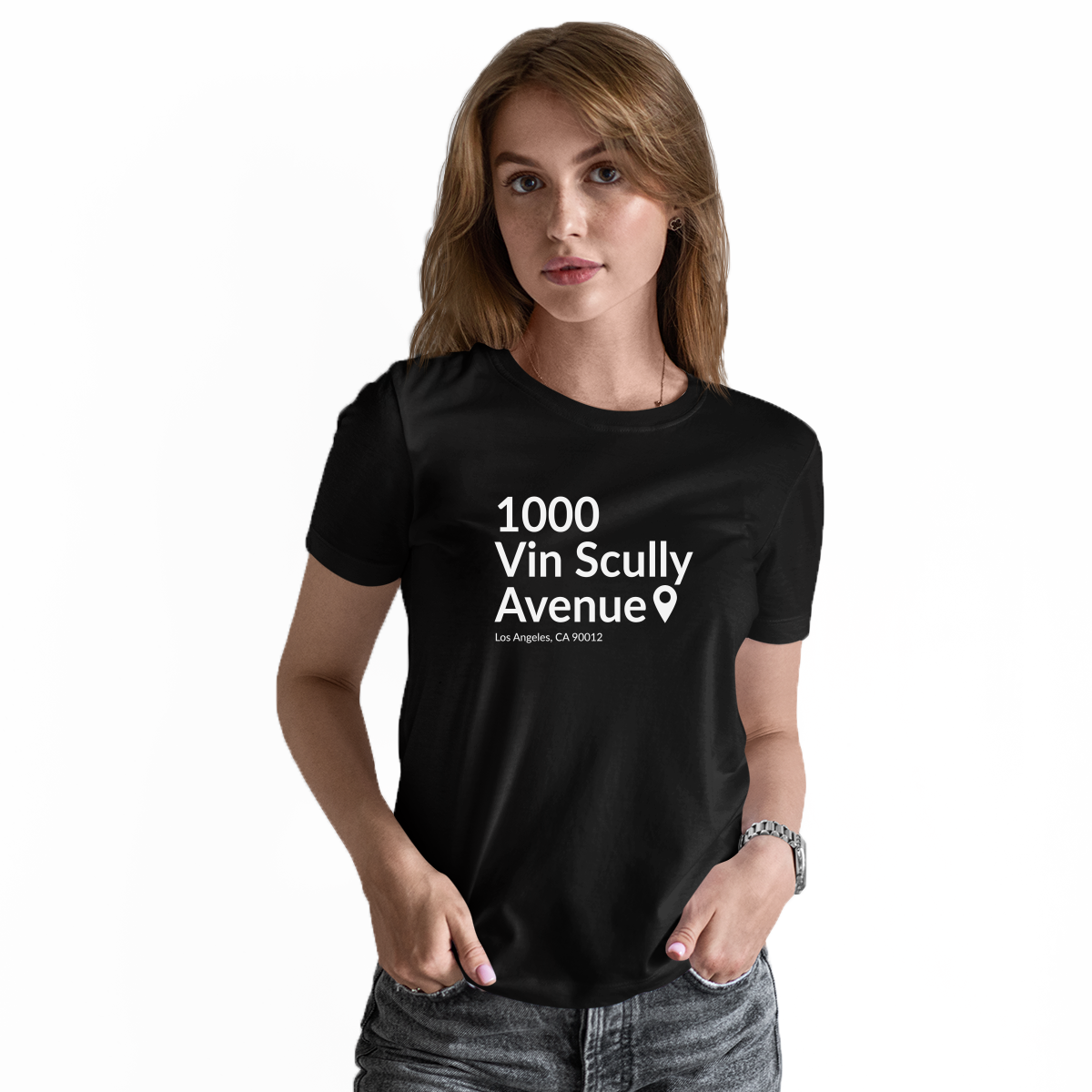 Los Angeles Baseball Stadium Women's T-shirt | Black