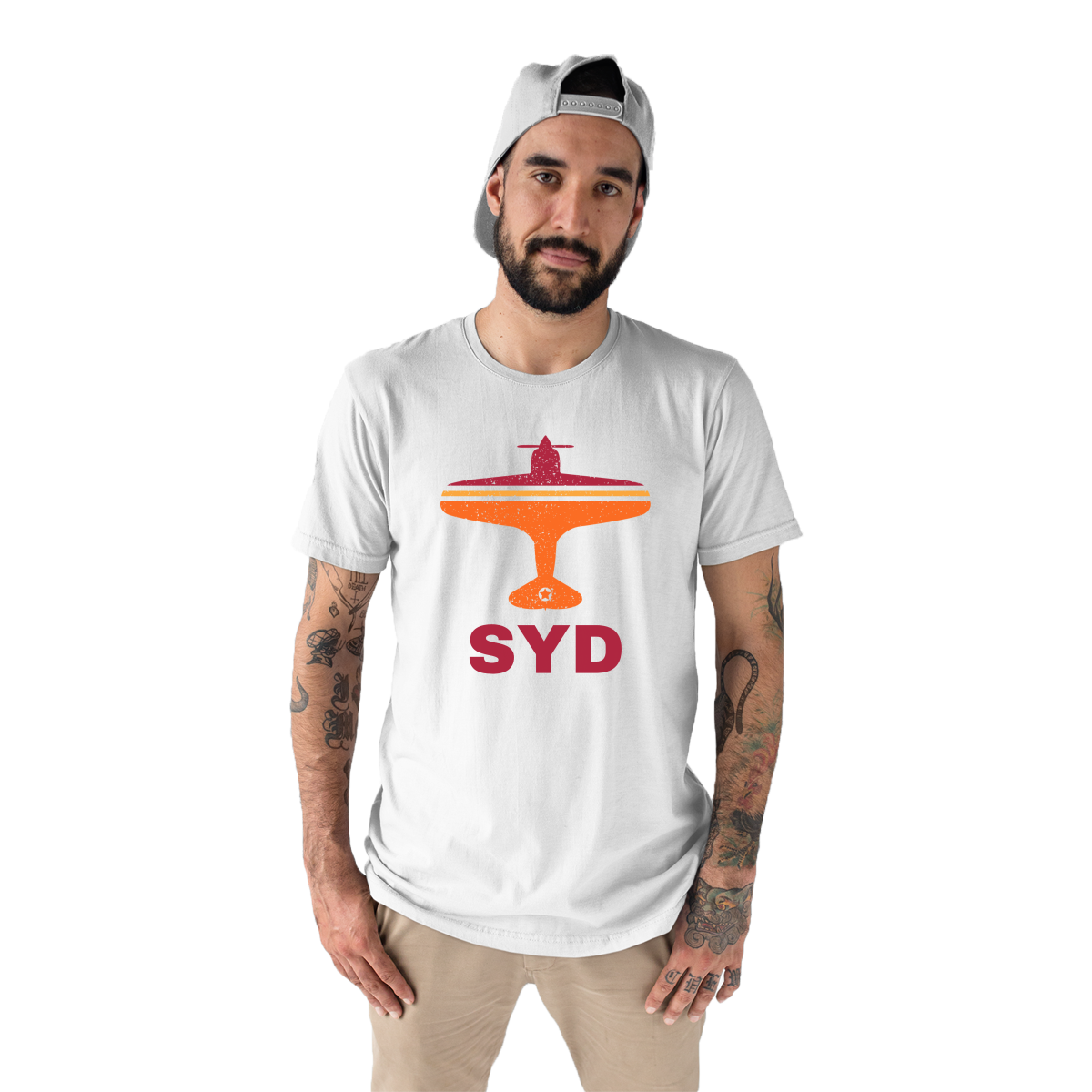 Fly Sydney SYD Airport  Men's T-shirt | White
