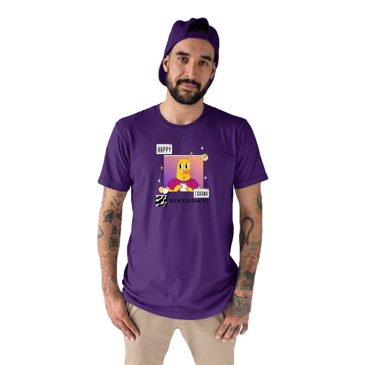 Happy Corona Birthday Men's T-shirt | Purple