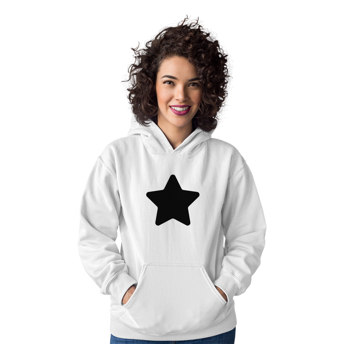Cartoon Star Unisex Hoodie | White