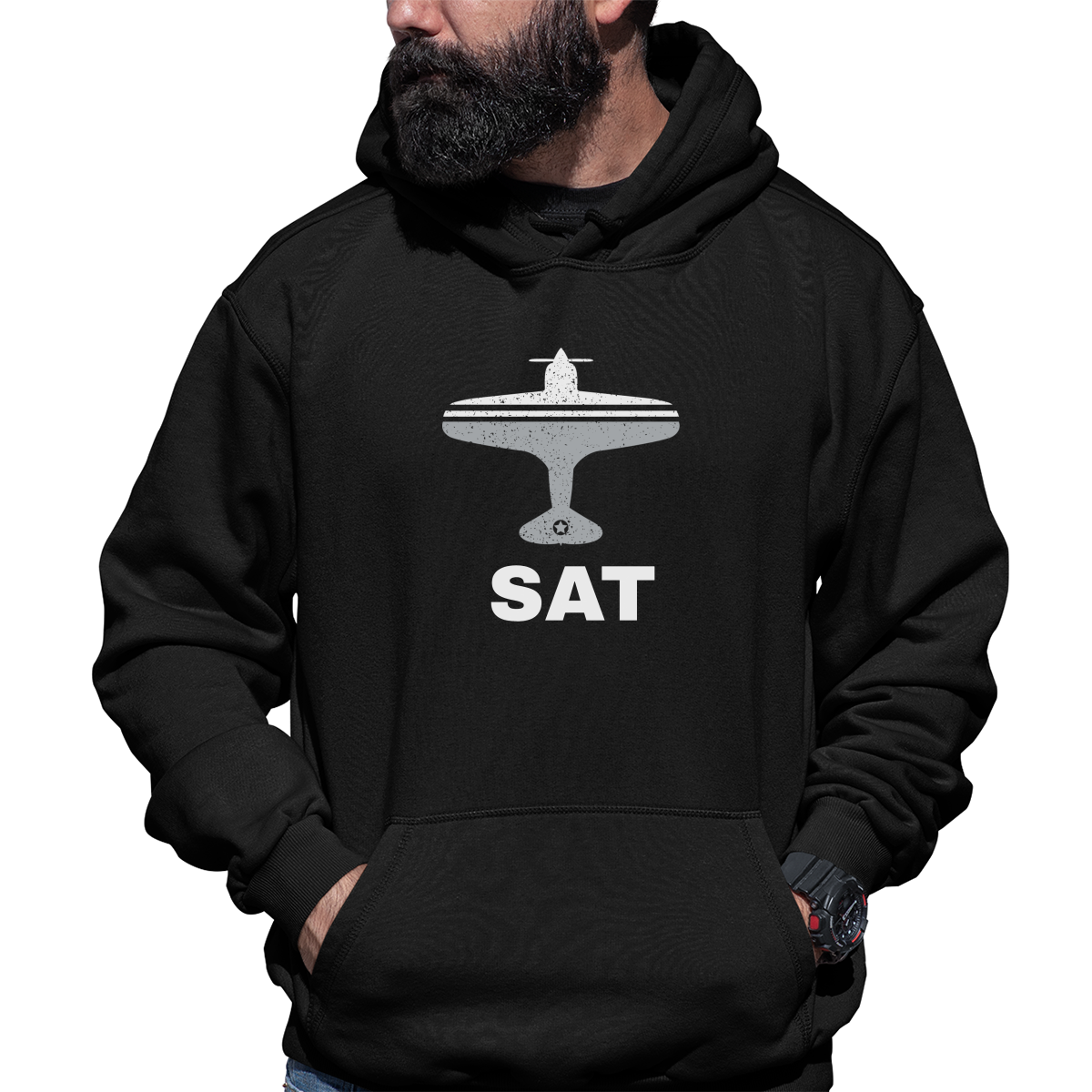Fly San Antonio SAT Airport  Unisex Hoodie | Black