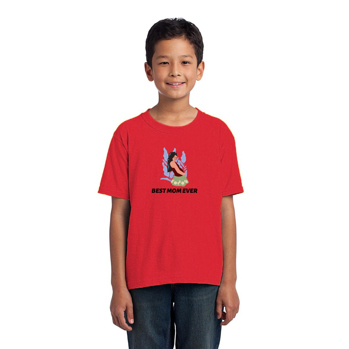 Best Mom Ever Kids T-shirt | Red