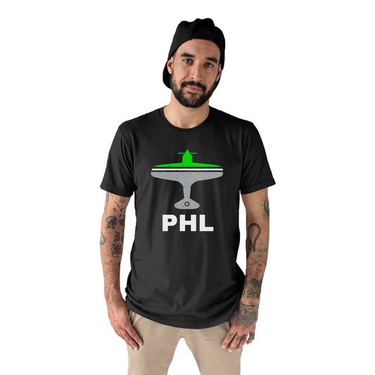 Fly Philadelphia PHL Airport Men's T-shirt | Black