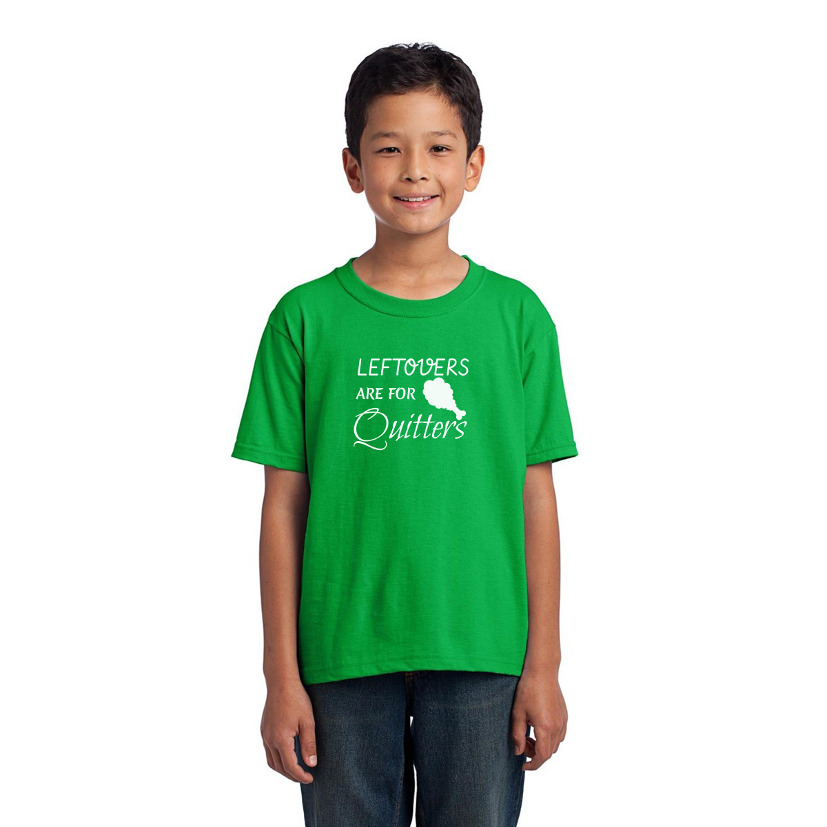 Leftovers Are For Quitters Kids T-shirt | Green