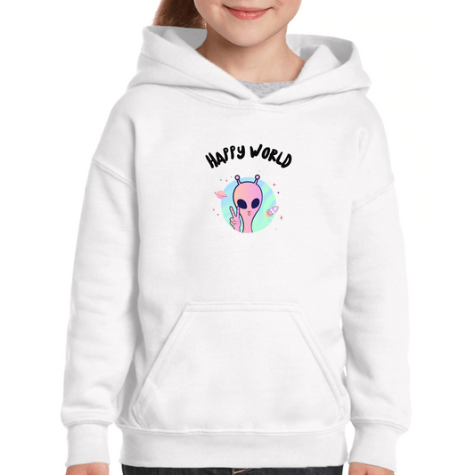 Happy World UFO Day Kids Hoodie | White