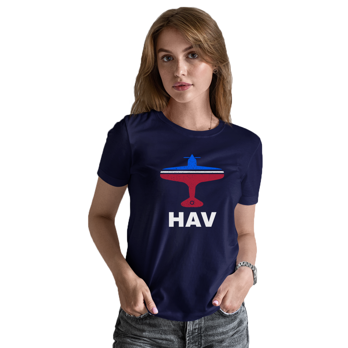 Fly Havana HAV Airport Women's T-shirt | Navy