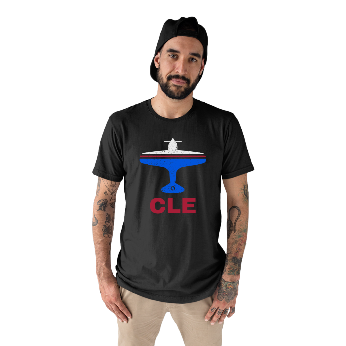 Fly Cleveland CLE Airport Men's T-shirt | Black