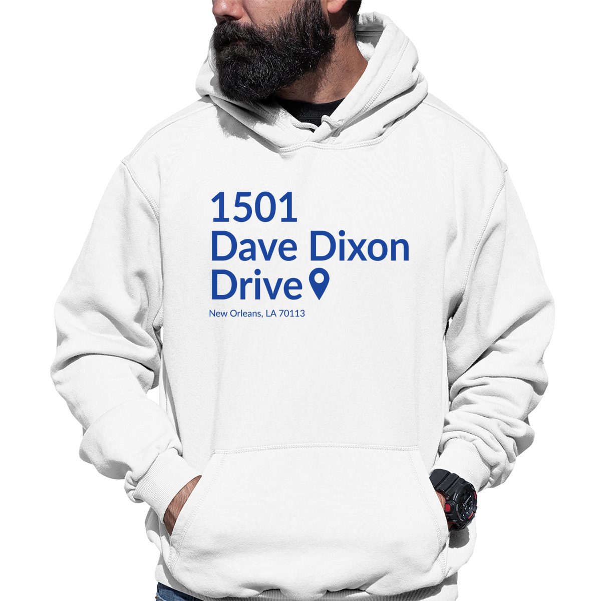 New Orleans Basketball Stadium Unisex Hoodie | White