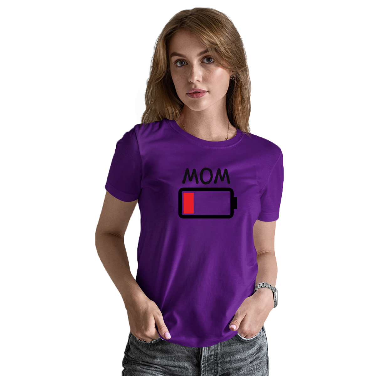 Low Battery Mom Women's T-shirt | Purple