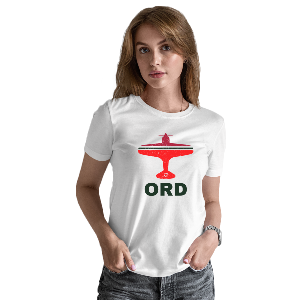 Fly Chicago ORD Airport Women's T-shirt | White