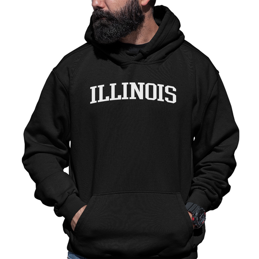 Illinois Unisex Hoodie | Black