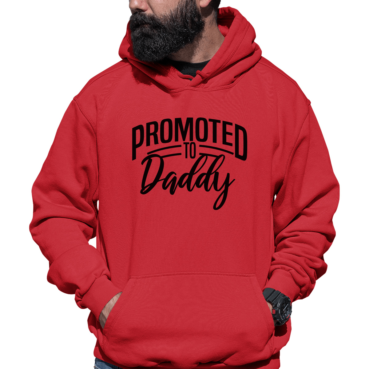 Promoted to daddy Unisex Hoodie | Red