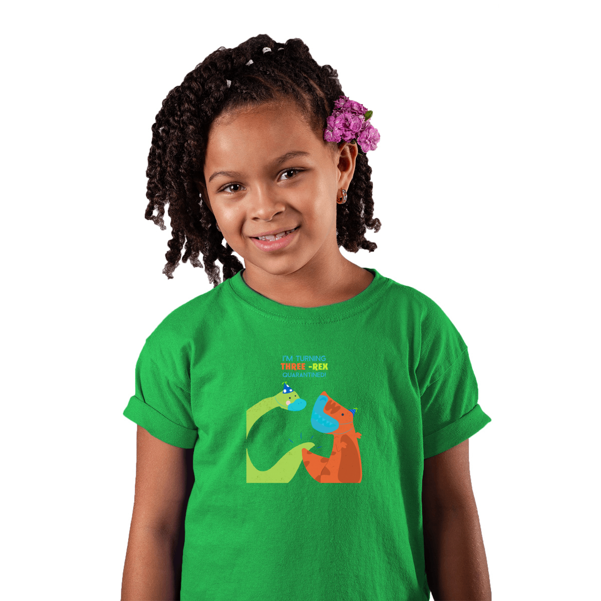 I'm turning three-rex quarantined Toddler T-shirt | Green