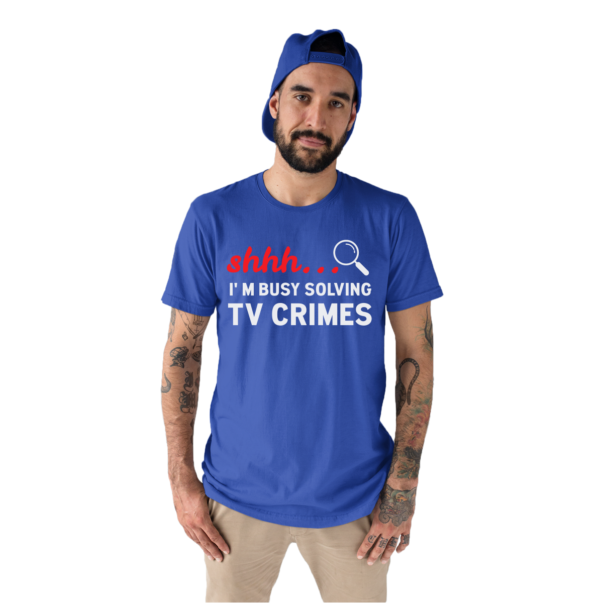 Shh I'm Busy Solving TV Crimes Men's T-shirt | Blue