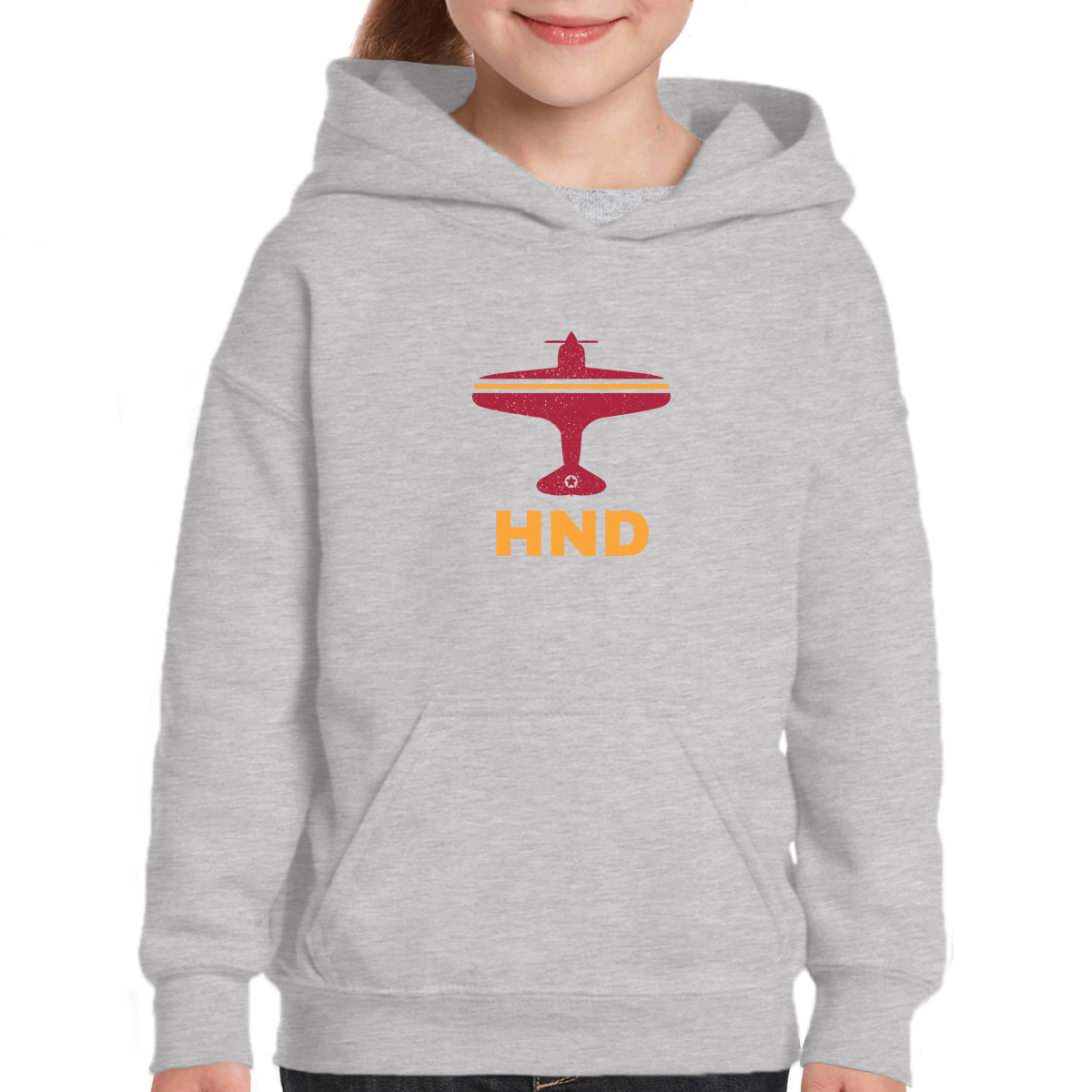 Fly Tokyo HND Airport  Kids Hoodie | Gray