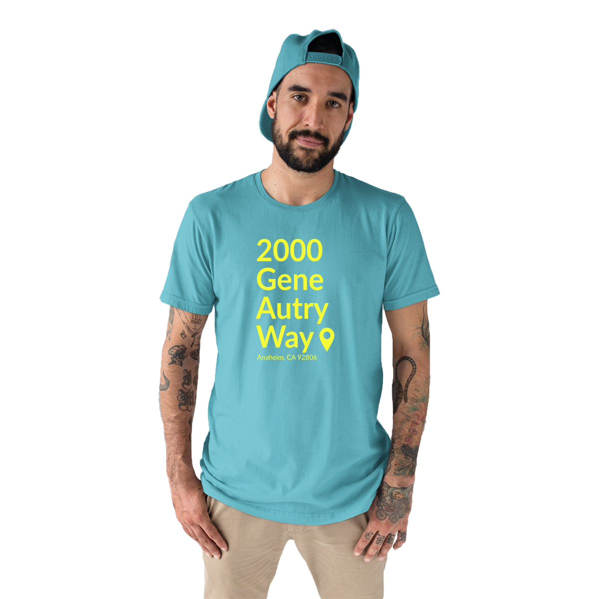 Anaheim Baseball Stadium Men's T-shirt | Turquoise