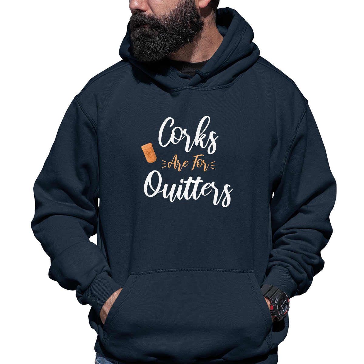 Corks Are For Quitters Unisex Hoodie | Navy