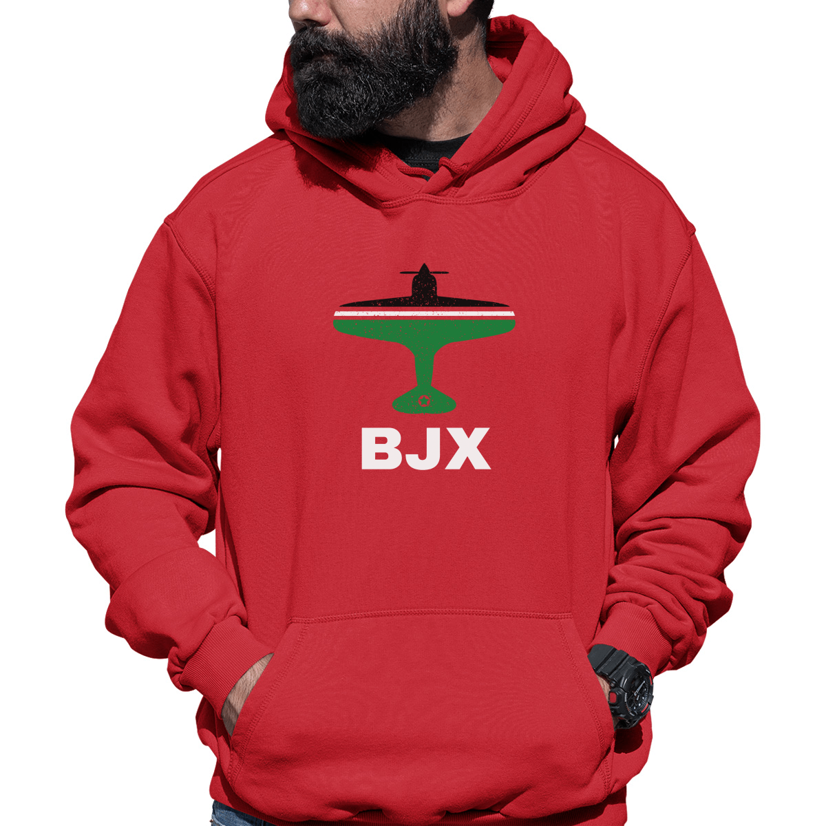FLY Guanajuato BJX Airport Unisex Hoodie | Red