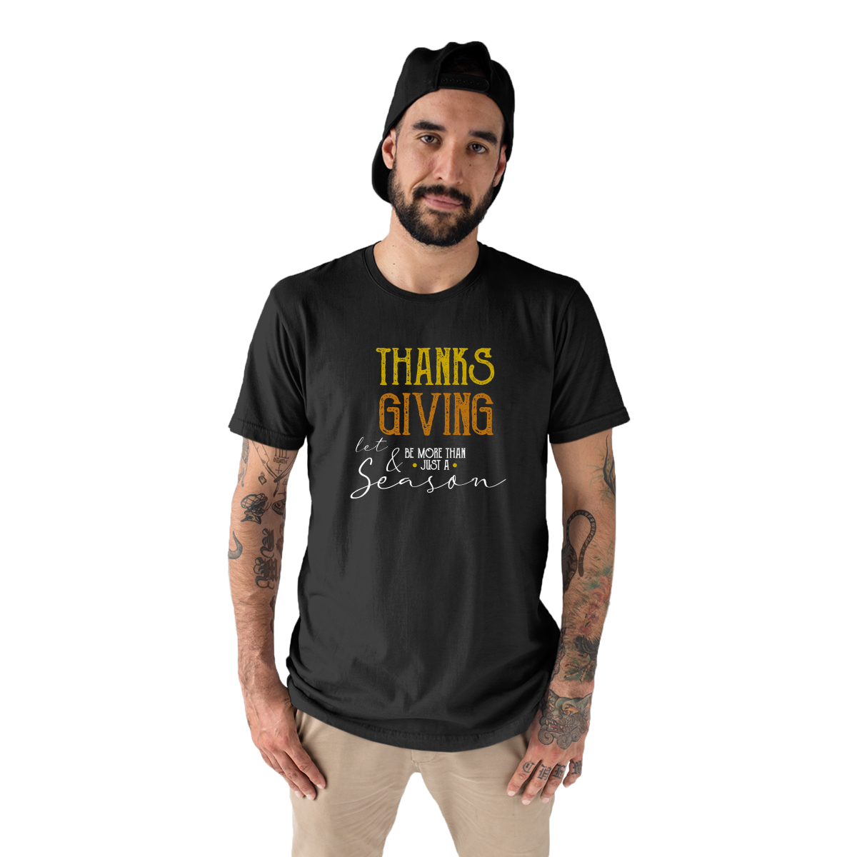 Thanks and Giving  Men's T-shirt | Black