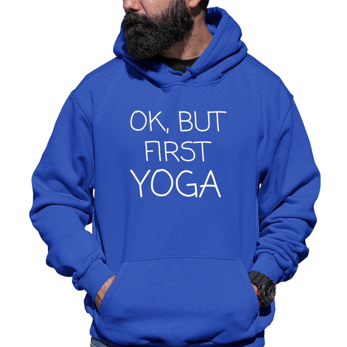 Ok But First Yoga Unisex Hoodie | Blue