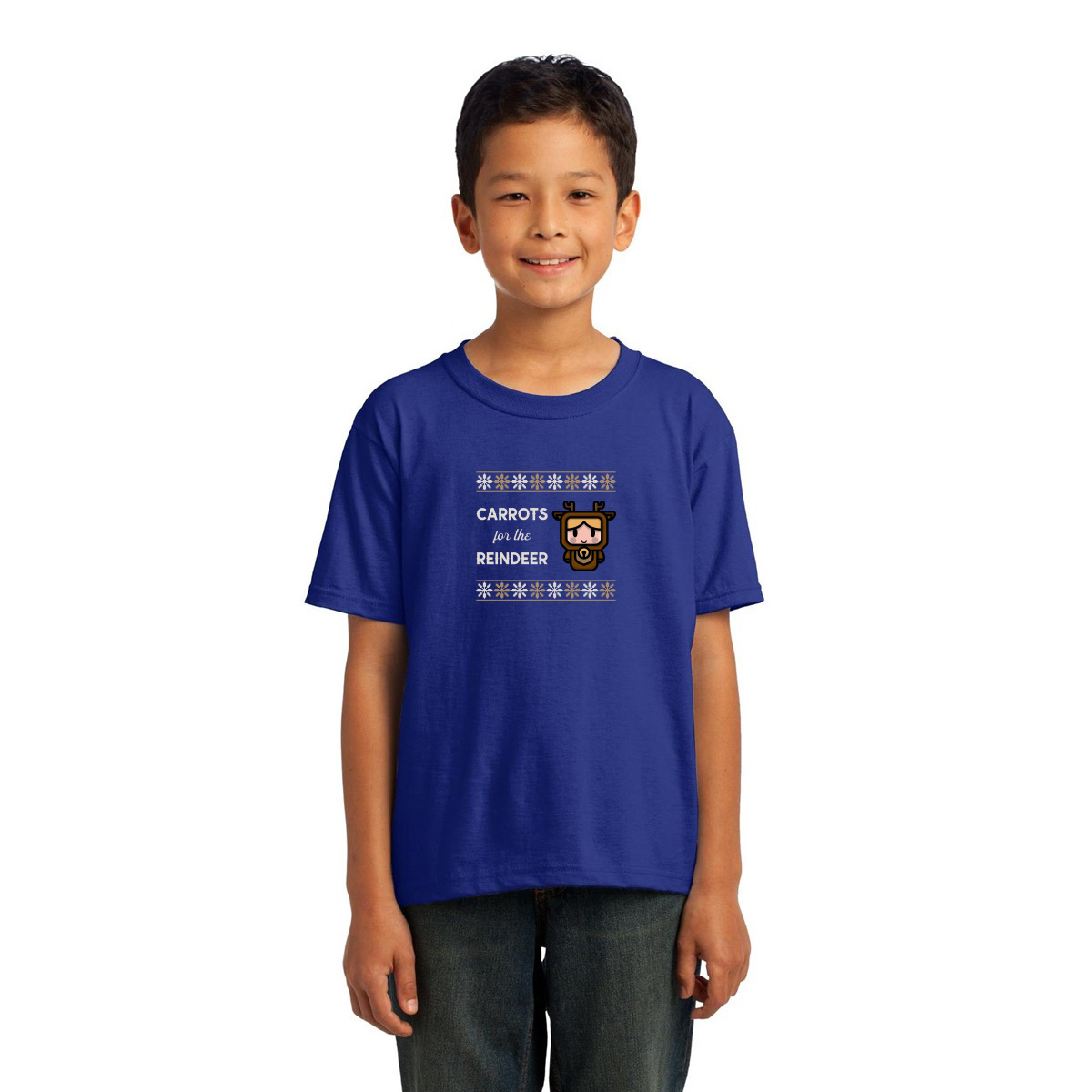 Carrots for the Reindeer Kids T-shirt | Blue
