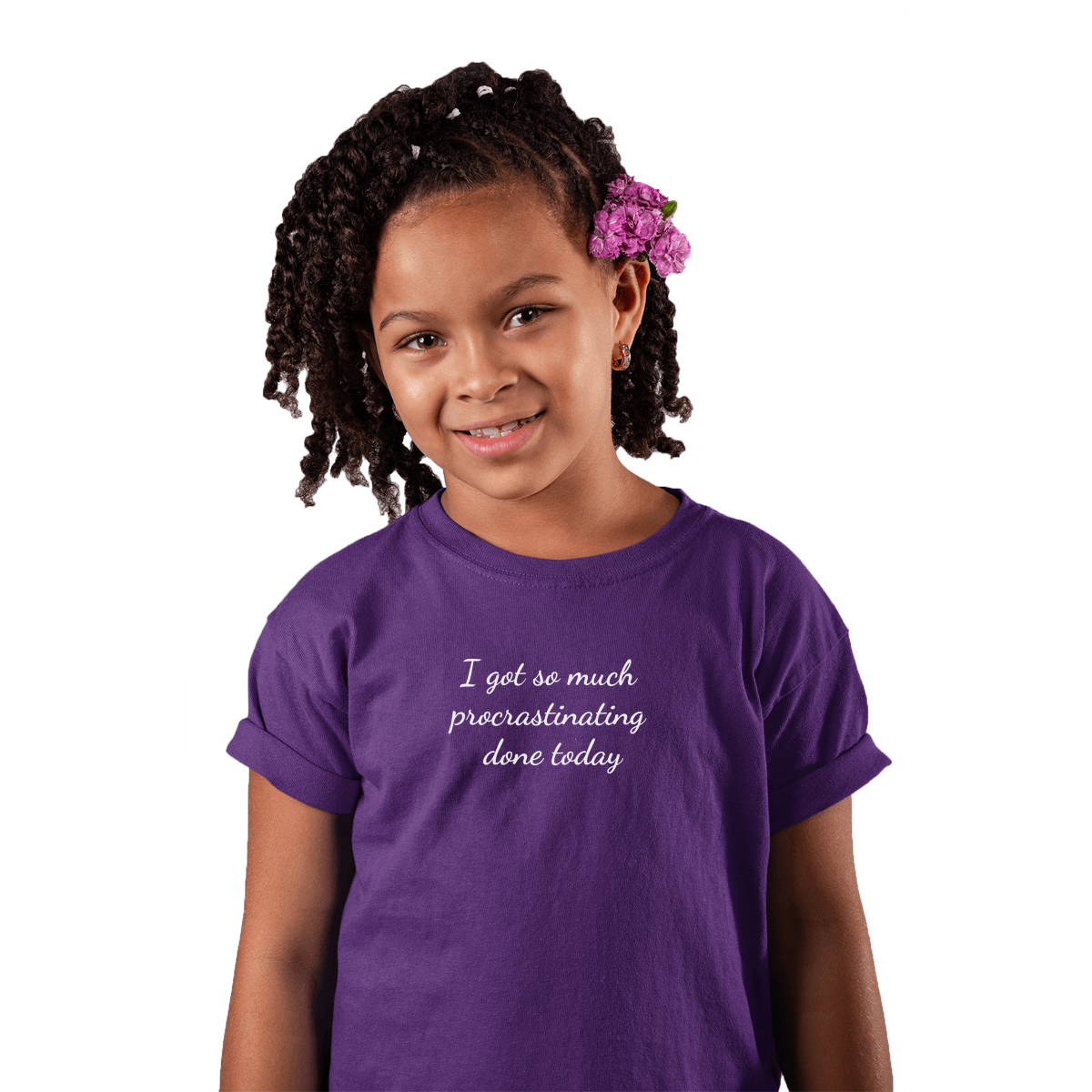 Procrastinator Kids T-shirt | Purple