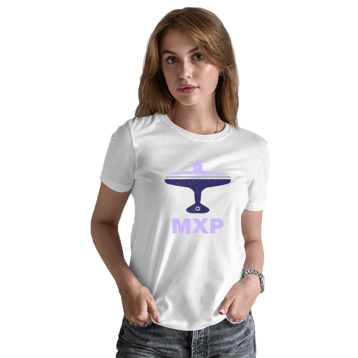 Fly Milan MXP Airport Women's T-shirt | White