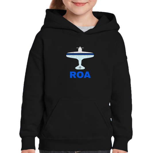 Fly Roanoke ROA Airport Kids Hoodie | Black