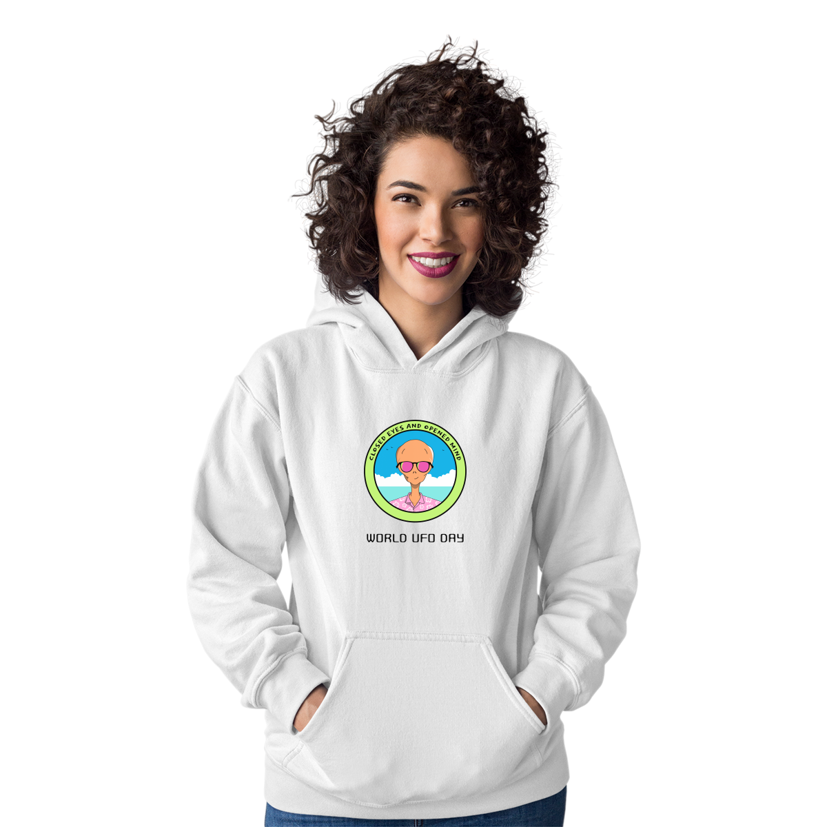 World UFO Day Unisex Hoodie | White