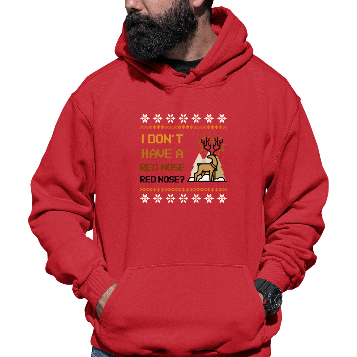 2021 Ugly Sweater Christmas Party Unisex Hoodie | Red