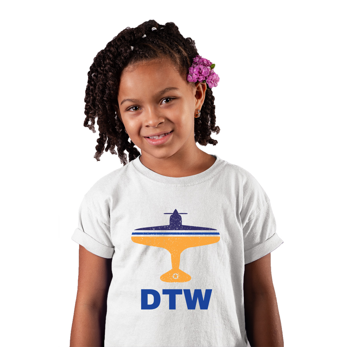 Fly Detrorit DTW Airport Kids T-shirt | White