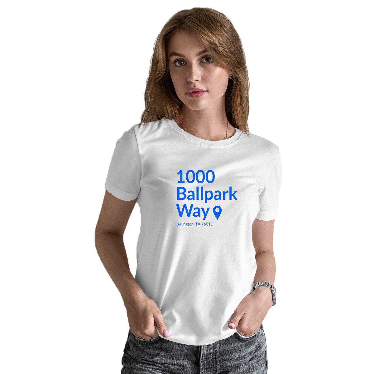 Texas Baseball Stadium Women's T-shirt | White