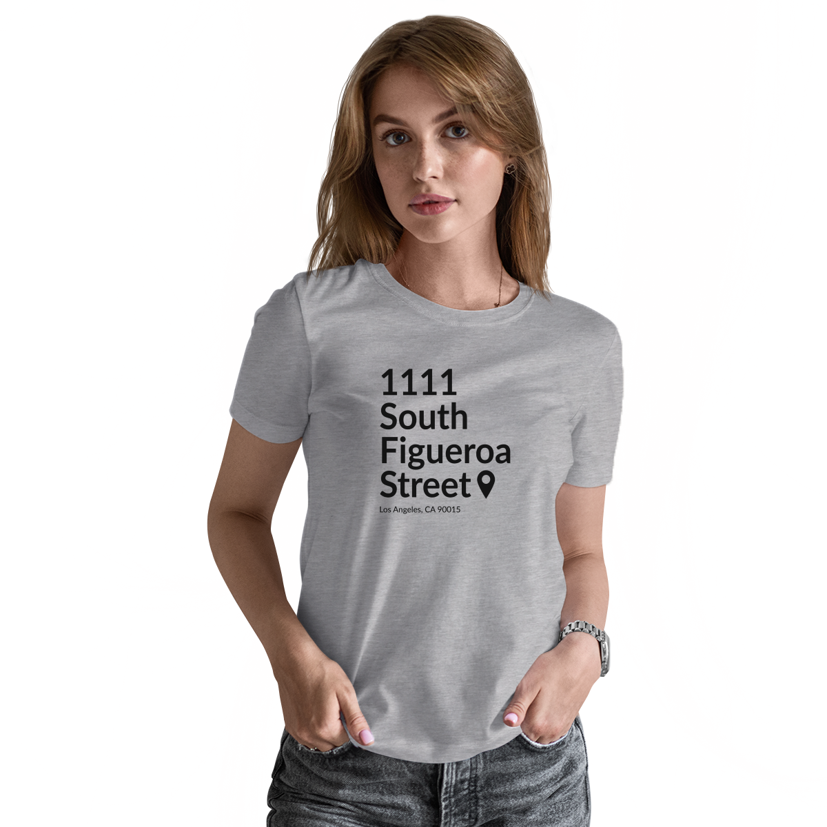 Los Angeles Basketball Stadium Women's T-shirt | Gray