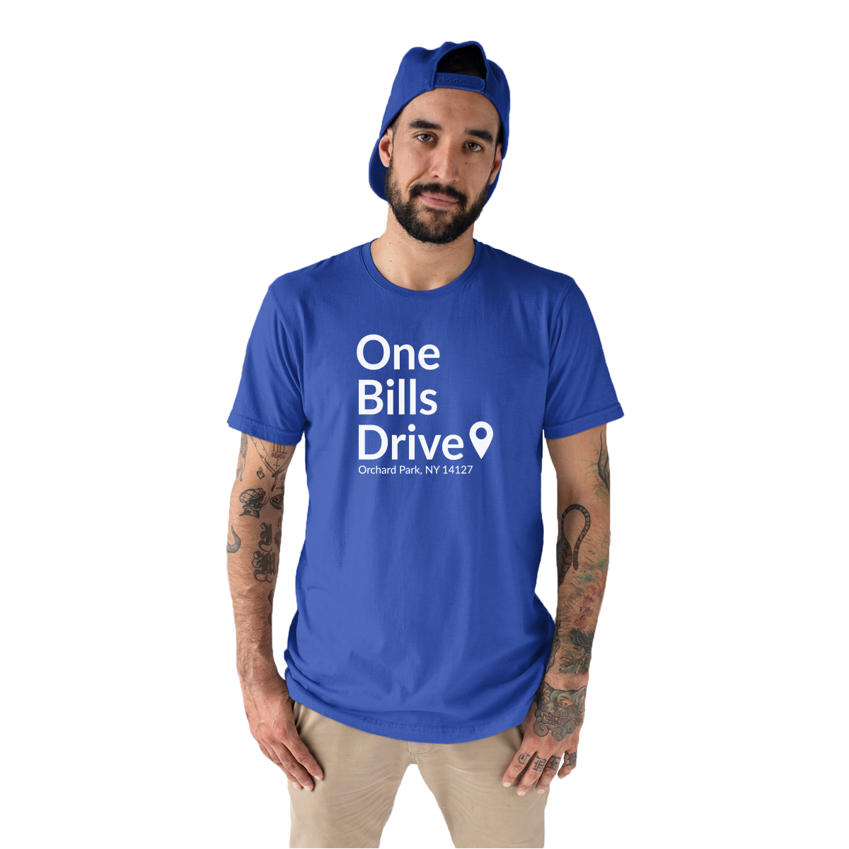 Buffalo Football Stadium  Men's T-shirt | Blue