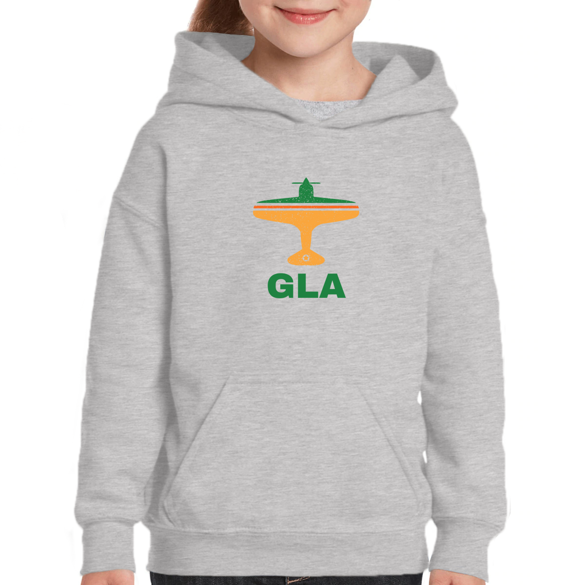 Fly Glasgow GLA Airport Kids Hoodie | Gray