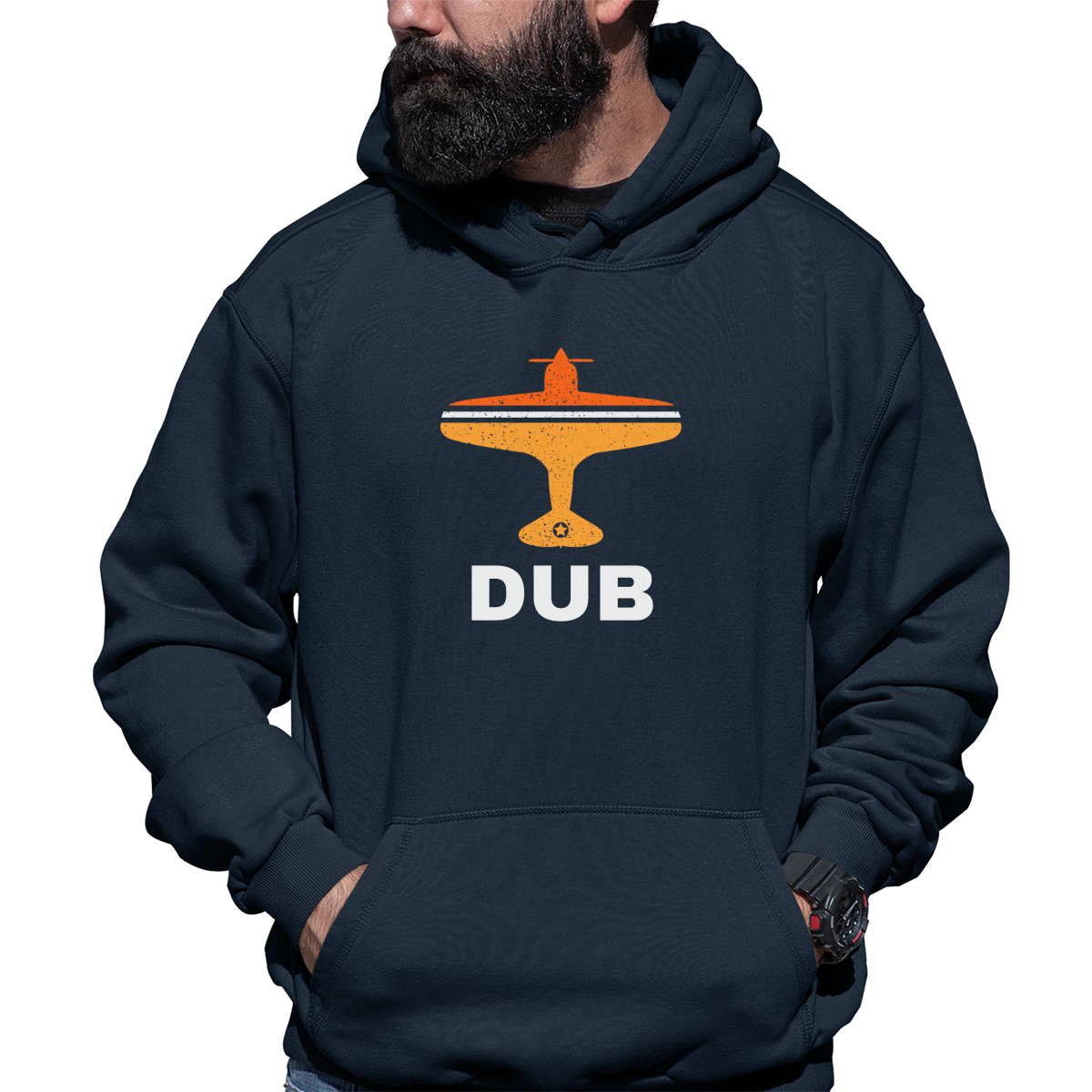 Fly Dublin DUB Airport  Unisex Hoodie | Navy