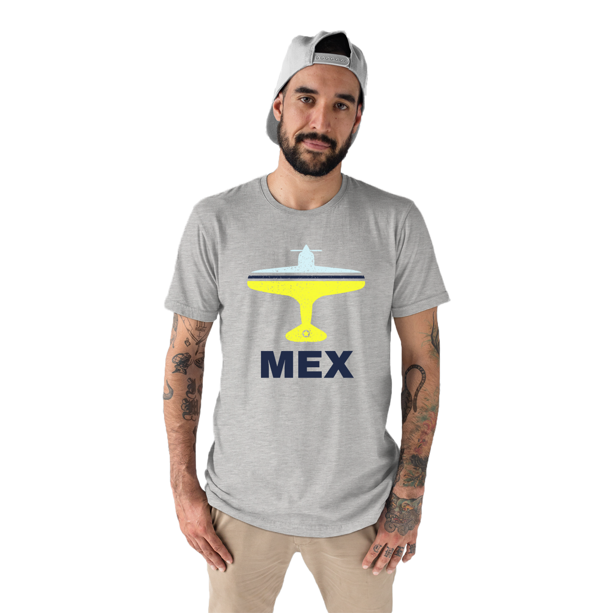 Fly Mexico City MEX Airport  Men's T-shirt | Gray