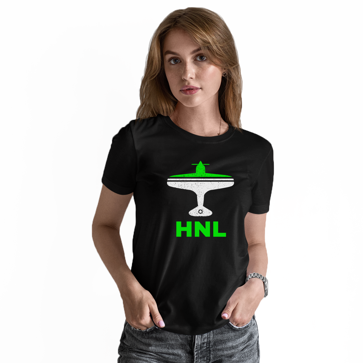 Fly Honolulu HNL Airport Women's T-shirt | Black