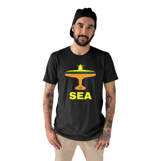 Fly Seattle SEA Airport Men's T-shirt | Black