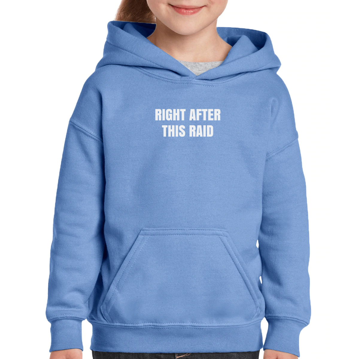 Right After This Raid Kids Hoodie | Blue