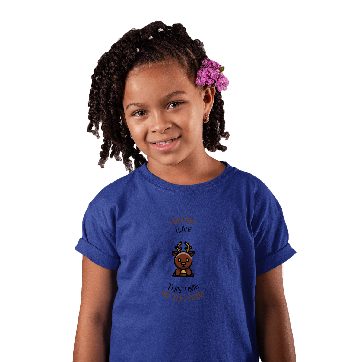 I Deerly Love This Time of the Year! Kids T-shirt | Blue