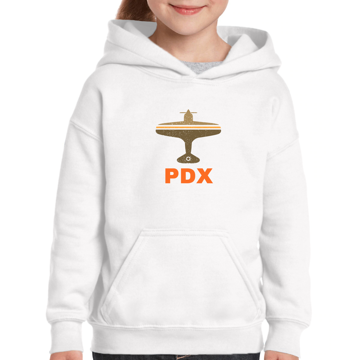Fly Portland PDX Airport  Kids Hoodie | White