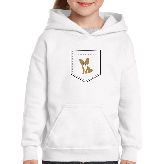 Adorable Chihuahua  Kids Hoodie | White