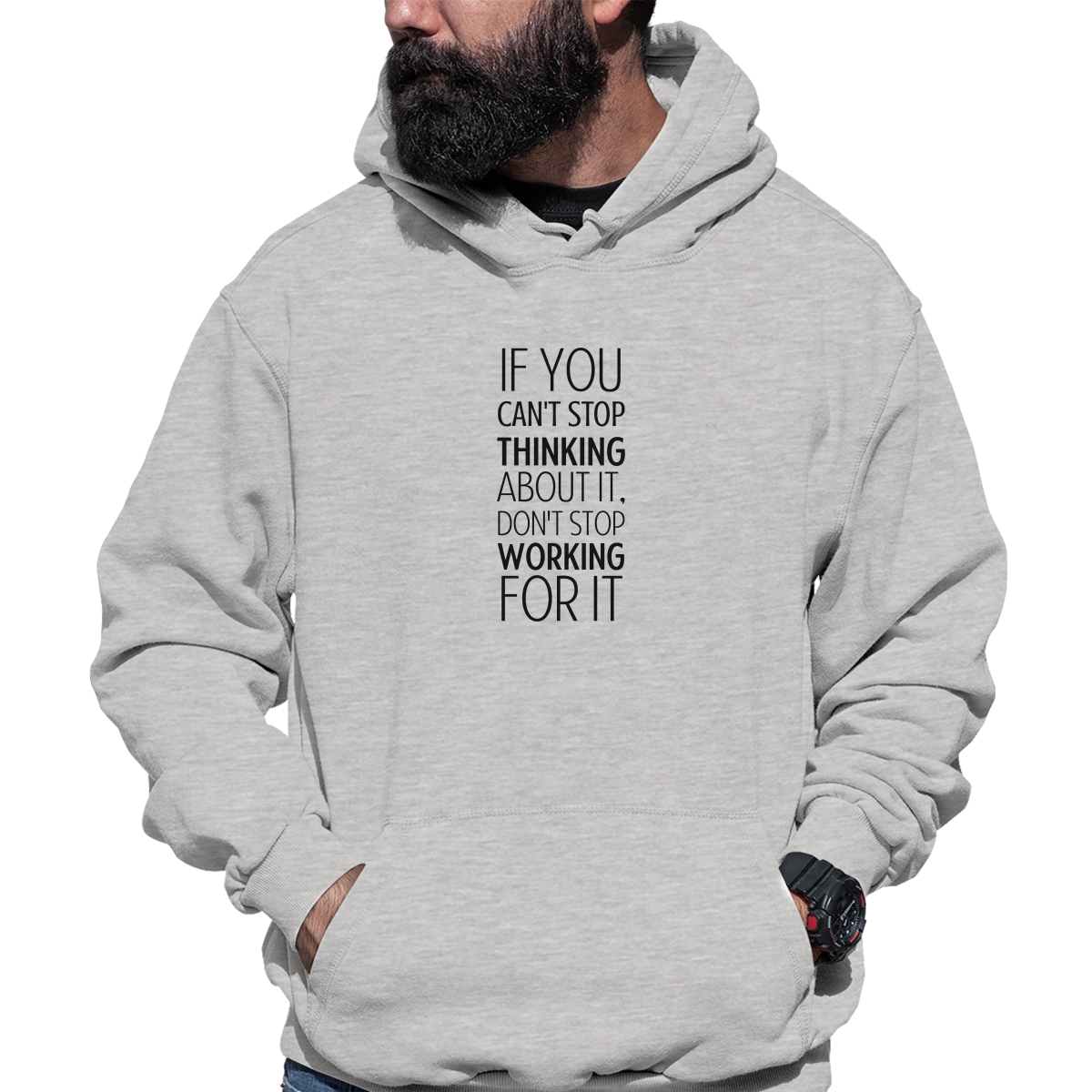 Can't Stop Thinking About It? Unisex Hoodie | Gray