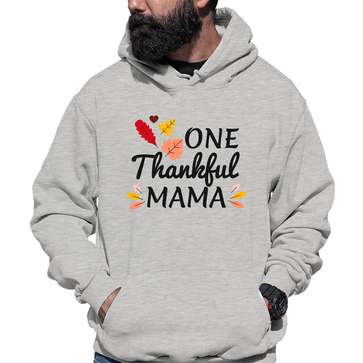 One Thankful Mama Daddy Unisex Hoodie | Gray