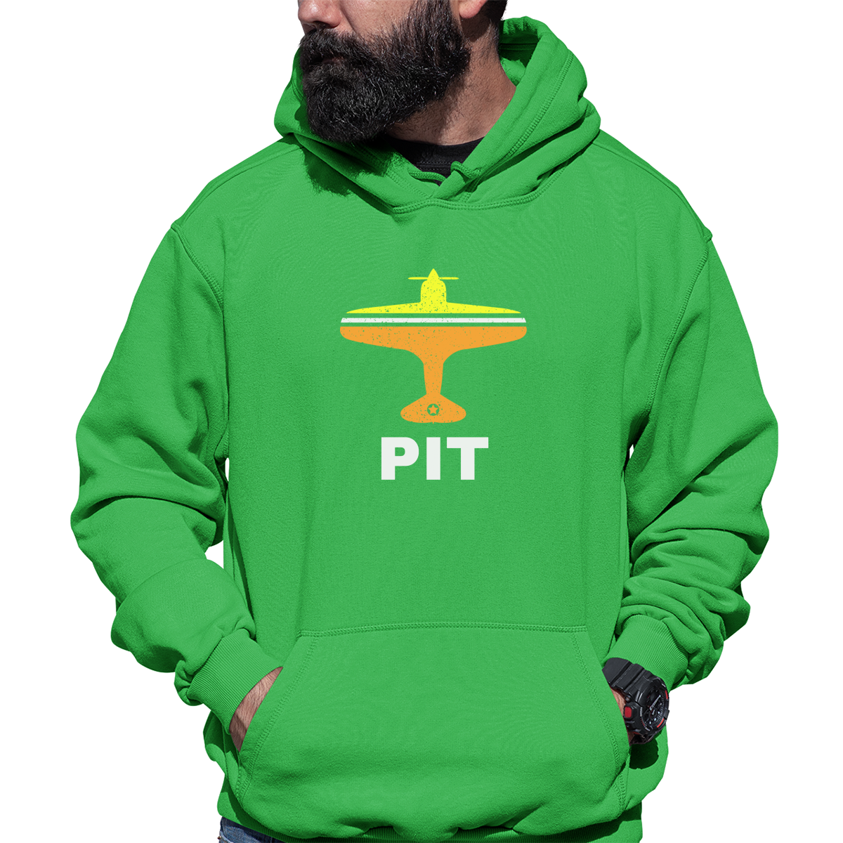 Fly Pittsburgh PIT Airport Unisex Hoodie | Green