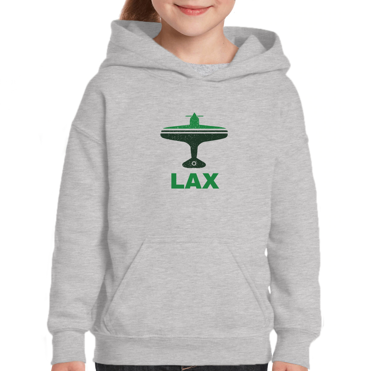 Fly Los  Angeles LAX Airport Kids Hoodie | Gray