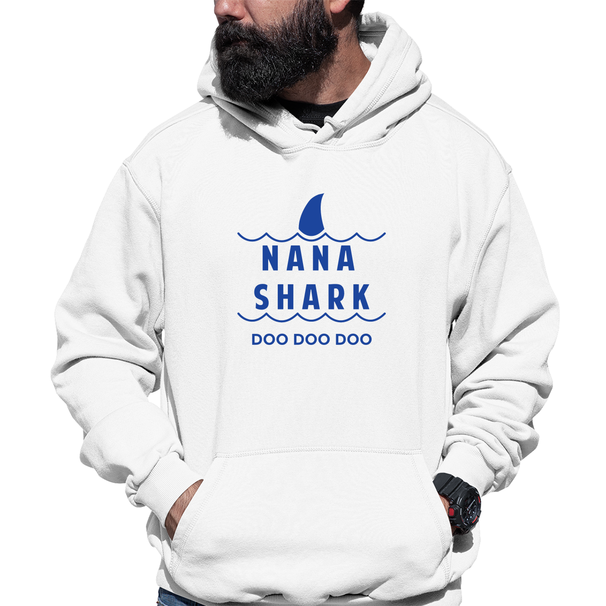 Nana Shark Unisex Hoodie | White