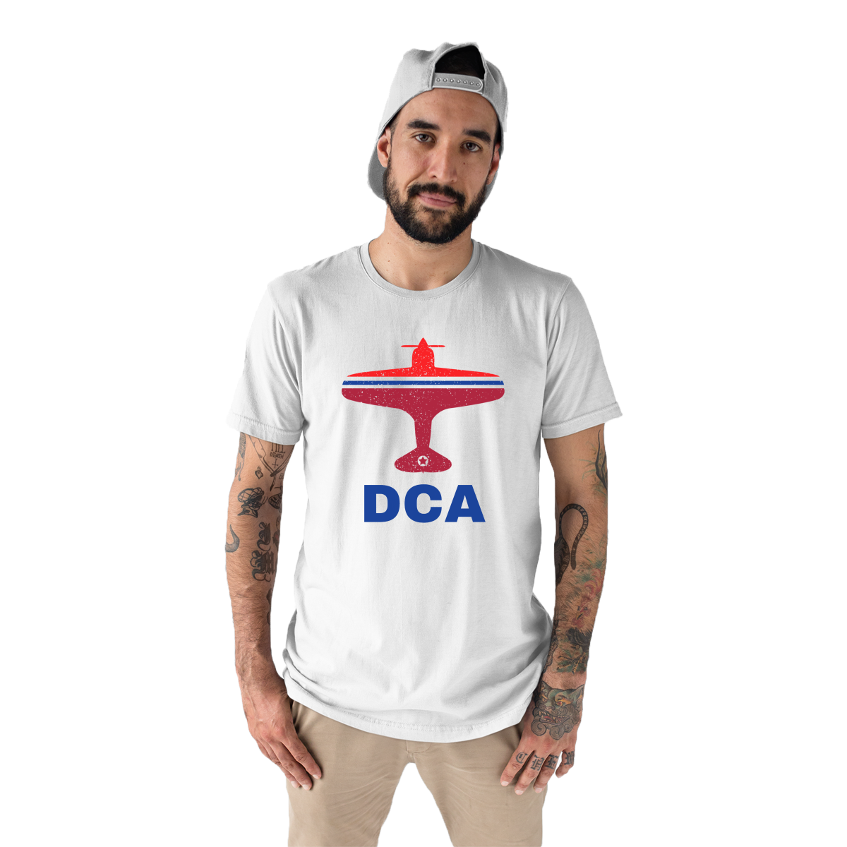 Fly Washington D.C. DCA Airport Men's T-shirt | White