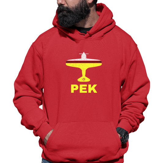 Fly Beijing PEK Airport Unisex Hoodie | Red